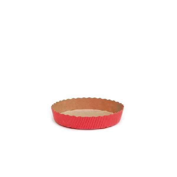 Stampo crostata in carta da forno rossa da 10 cm per mini tortine da 60 g