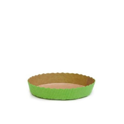 Stampo crostata in carta da forno verde da 10 cm per mini tortine da 60 g