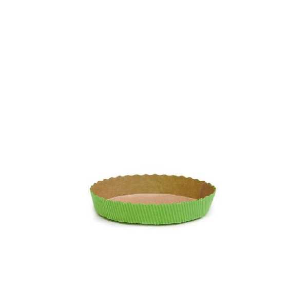 Stampo crostata in carta da forno verde da 10 cm per mini tortine da 60 g