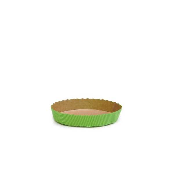 Stampo crostata in carta da forno verde da 10xh3 cm per mini tortine da 100 g