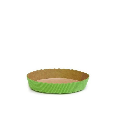 Stampo crostata in carta da forno verde da 10xh3 cm per mini tortine da 100 g