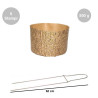 Kit Spillone acciaio 62 cm con 5 Stampi Panettone Alto in cellulosa 500 g Kit Spillone acciaio 62 cm con 5 Stampi Panettone Alto in cellulosa 500 g