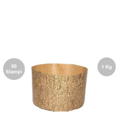 Set 50 Stampi Panettone Alto in cellulosa da 1 Kg