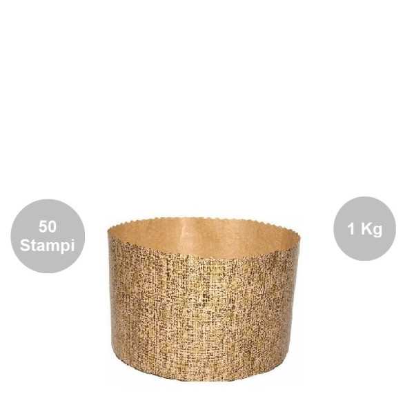 Set 50 Stampi Panettone Alto in cellulosa da 1 Kg