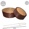 Kit Spillone 50 cm in acciaio con 5 Stampi Panettone Basso in cellulosa da 1 Kg Kit Spillone 50 cm in acciaio con 5 Stampi Panettone Basso in cellulosa da 1 Kg