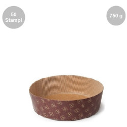 Set 50 stampi panettone basso in carta forno 750 g