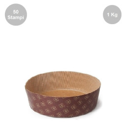 Set 50 stampi panettone basso in carta forno 1 Kg