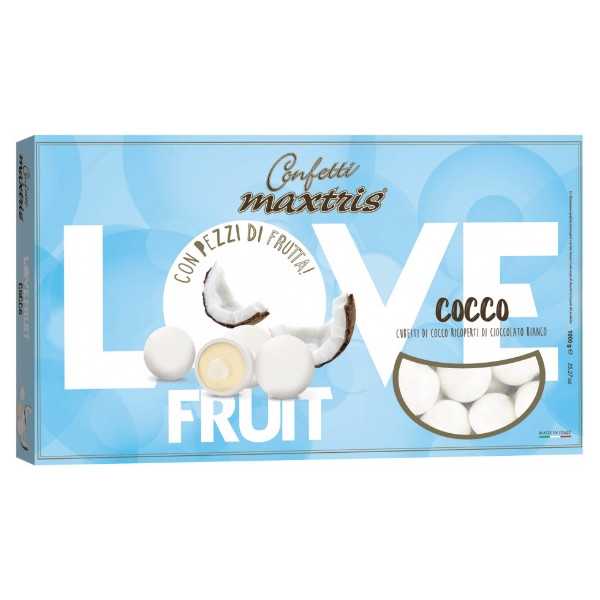 1 Kg di confetti Frutta Maxtris, Love Fruit Cocco