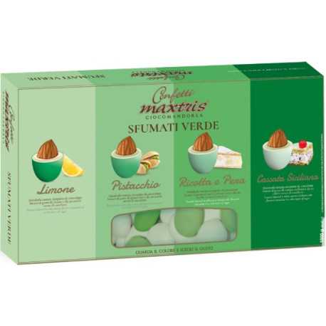 Maxtris Sfumati Verde 1 Kg, i cioco-mandorla, confetti verdi sfumati Maxtris Maxtris Sfumati Verde 1 Kg, i cioco-mandorla, confetti verdi sfumati Maxtris