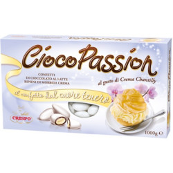 Ciocopassion crema chantilly Crispo da 1 Kg: confetti bianchi ideali per confettata