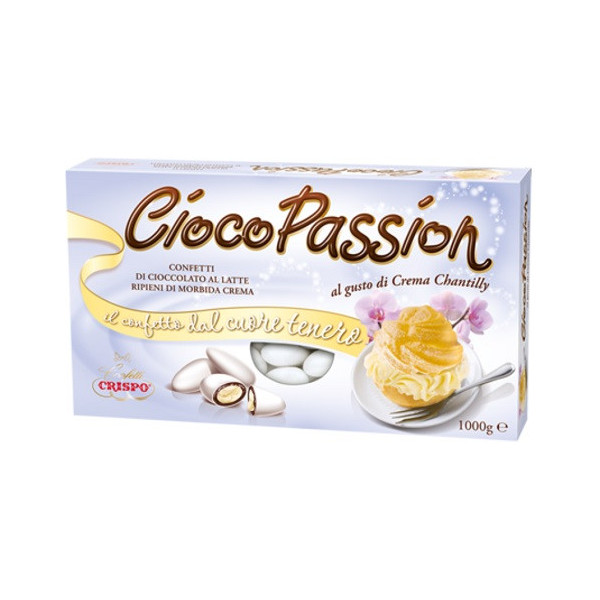 Ciocopassion crema chantilly Crispo da 1 Kg: confetti bianchi ideali per confettata