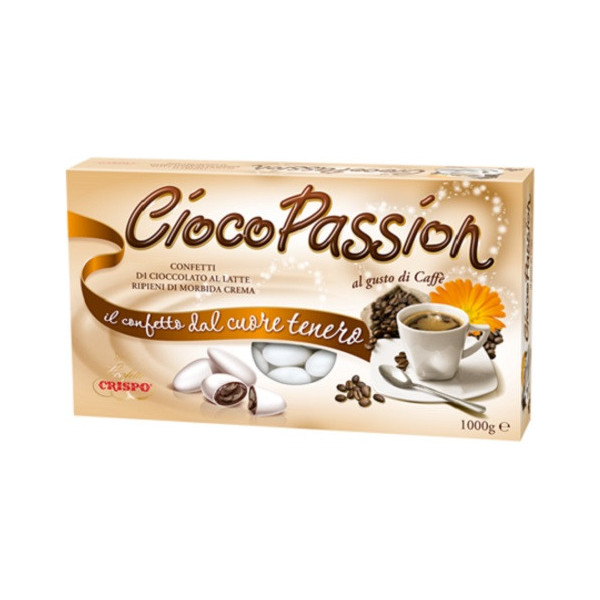 Ciocopassion al caffè Crispo: confetti 1 Kg di confetti bianchi ideali per confettata