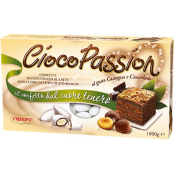 Ciocopassion castagna e cioccolato Crispo da 1 Kg: confetti bianchi ideali per confettata