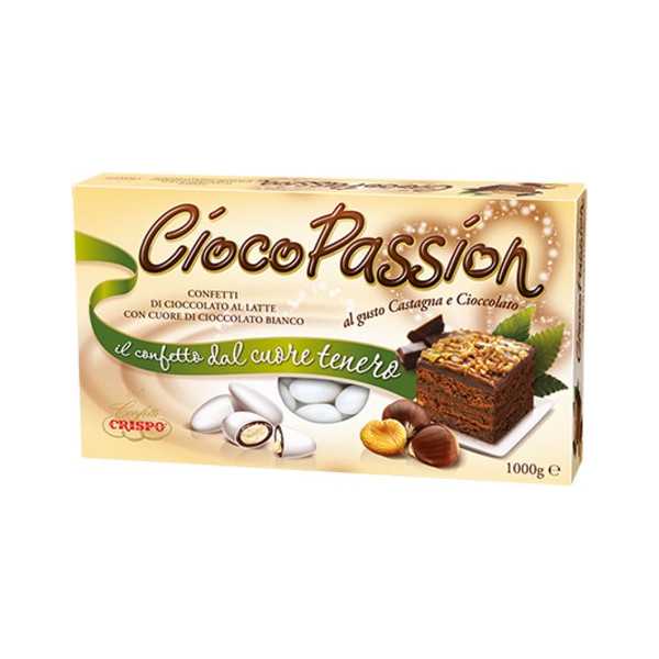 Ciocopassion castagna e cioccolato Crispo da 1 Kg: confetti bianchi ideali per confettata