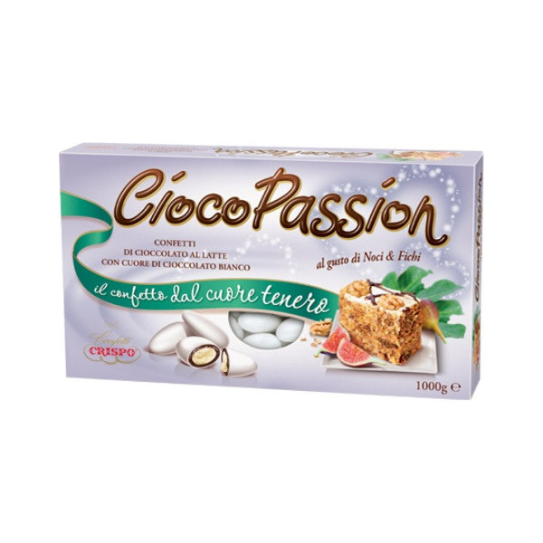 Ciocopassion noci e fichi Crispo: 1 kg di confetti bianchi ideali per confettata