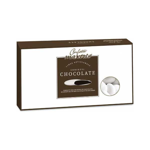 Confetti al Cioccolato Bianchi confetti bianchi Maxtris 1 Kg con cioccolato fondente