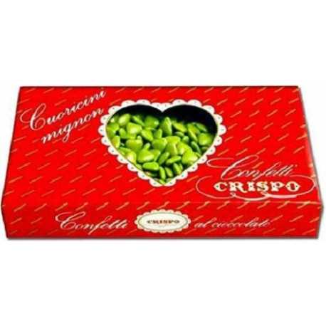 Confetti Cuoricini Mignon Verde da 1Kg di Crispo