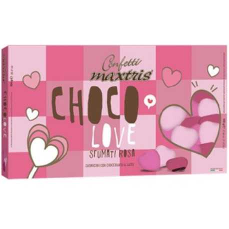 Maxtris Choco Love Sfumati Rosa: cuoricini di cioccolato al latte confettati e sfumati rosa, in confezione da 500 g Maxtris Choco Love Sfumati Rosa: cuoricini di cioccolato al latte confettati e sfumati rosa, in confezione da 500 g