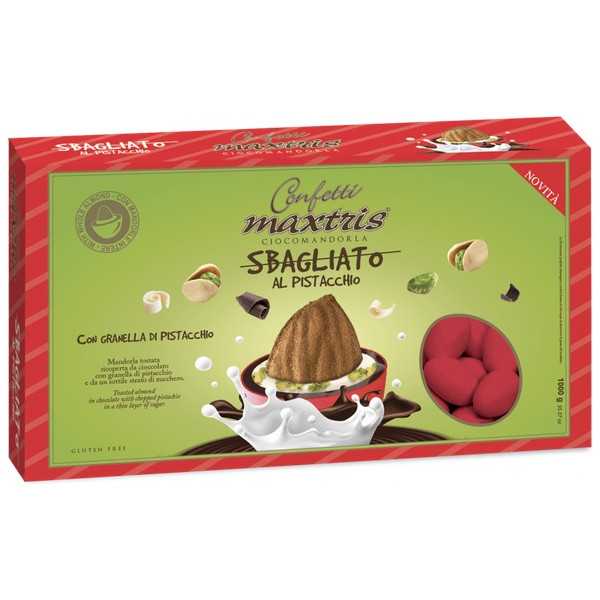 Maxtris Sbagliato Pistacchio Rosso: ciocomandorla con granella di pistacchio da 1 Kg