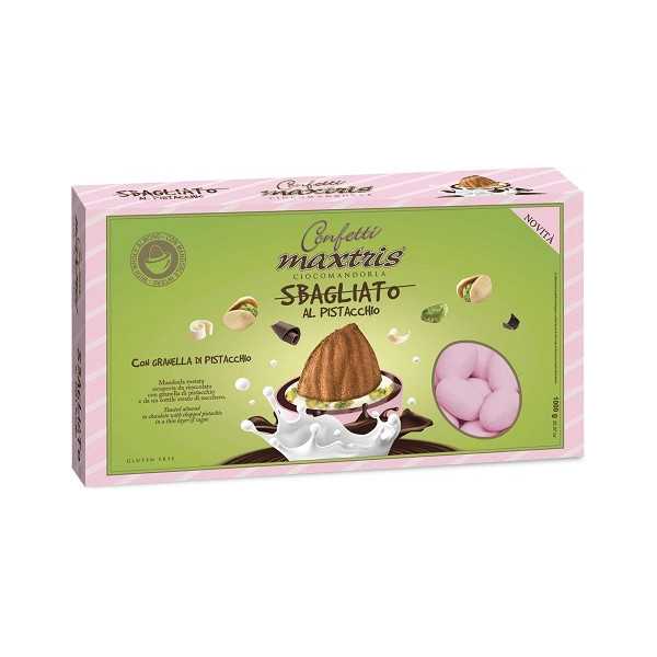 Maxtris Sbagliato Pistacchio Rosa: ciocomandorla con granella di pistacchio da 1 Kg