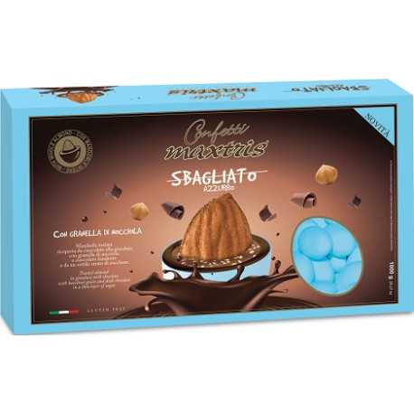 Maxtris Sbagliato Azzurro: ciocomandorla con granella di nocciola, azzurri da 1 Kg Maxtris Sbagliato Azzurro: ciocomandorla con granella di nocciola, azzurri da 1 Kg
