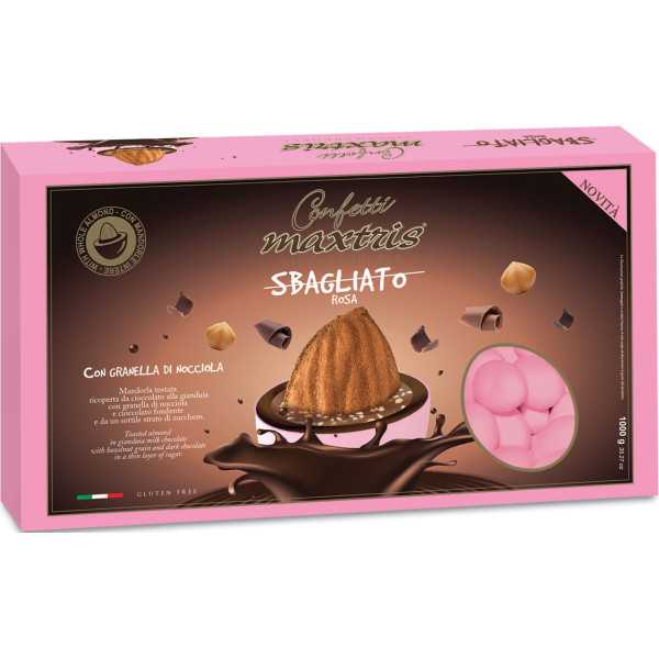 Maxtris Sbagliato Rosa: ciocomandorla con granella di nocciola, rosa da 1 Kg