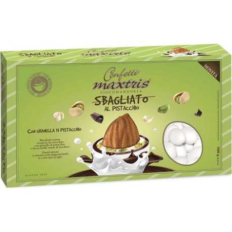 Maxtris Sbagliato Pistacchio confetti bianchi da 1 Kg: ciocomandorla con granella di pistacchio Maxtris Sbagliato Pistacchio confetti bianchi da 1 Kg: ciocomandorla con granella di pistacchio