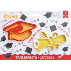 Set 2 tagliapasta Laurea 1 Tocco e 1 Pergamena in plastica da Decora