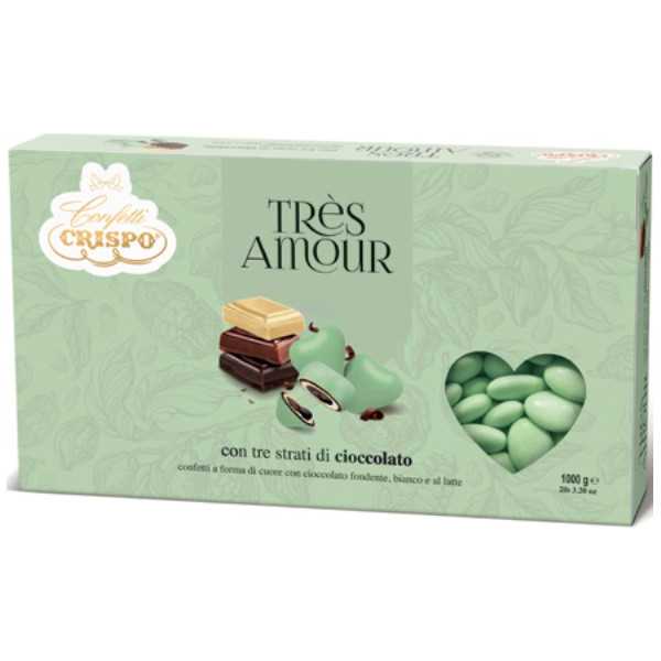 Confetti a Cuore Très Amour Verde Tiffany o verde chiaro di Crispo in confezione da 1Kg