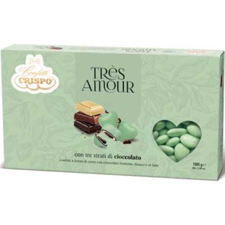 Confetti a Cuore Très Amour Verde Tiffany o verde chiaro di Crispo in confezione da 1Kg Confetti a Cuore Très Amour Verde Tiffany o verde chiaro di Crispo in confezione da 1Kg