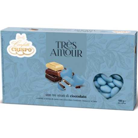 Confetti a Cuore Très Amour Carta da Zucchero o Celeste di Crispo in confezione da 1Kg Confetti a Cuore Très Amour Carta da Zucchero o Celeste di Crispo in confezione da 1Kg