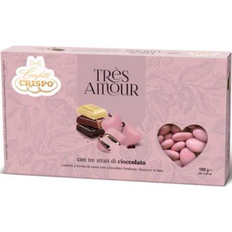 Confetti a Cuore Très Amour Rosa di Crispo in confezione da 1Kg Confetti a Cuore Très Amour Rosa di Crispo in confezione da 1Kg