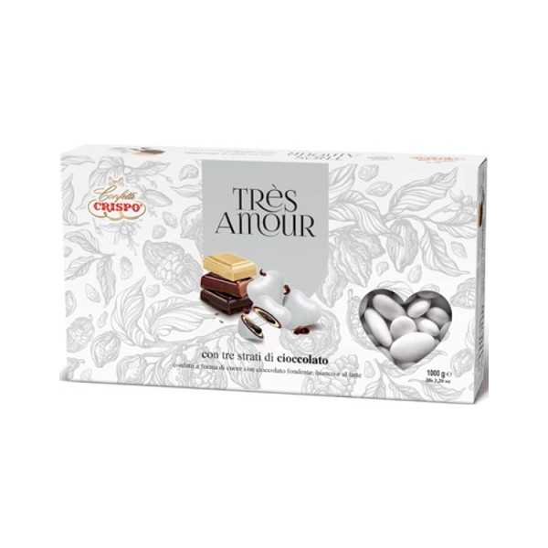 Confetti a Cuore Très Amour Bianco di Crispo in confezione da 1Kg
