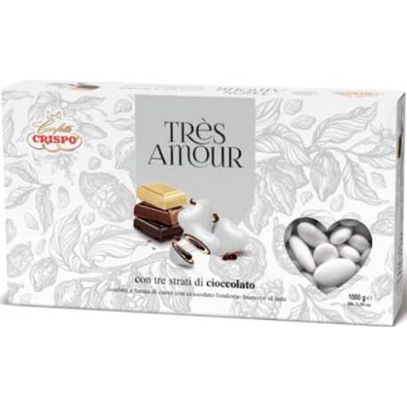 Confetti a Cuore Très Amour Bianco di Crispo in confezione da 1Kg Confetti a Cuore Très Amour Bianco di Crispo in confezione da 1Kg