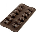 Stampo cioccolatini Christmas Natalizi in silicone marrone da Silikomart