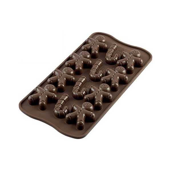 Stampo cioccolatini Mr. Ginger in silicone marrone da Silikomart