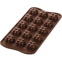 Stampo Cioccolatini Cubetti Tridimensionali di Sfere o Choco Game 3D in silicone marrone da Silikomart