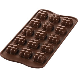 Stampo Cioccolatini Cubetti Tridimensionali di Sfere o Choco Game 3D in silicone marrone da Silikomart