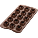 Stampo Cioccolatini Cubetti Tridimensionali di Sfere o Choco Game 3D in silicone marrone da Silikomart