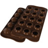 Stampo Cioccolatini Kiss 3D o Baci Tridimensionali in silicone marrone da Silikomart