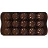 Stampo Cioccolatini Kiss 3D o Baci Tridimensionali in silicone marrone da Silikomart