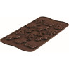 Stampo cioccolatini tema musicale Choco Melody in silicone marrone da Silikomart