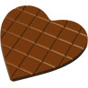 Stampo cioccolato per tavoletta a forma di cuore piatto da 50 g: 2 cavità a cuore da 111,5x111,5xh5 mm Stampo cioccolato per tavoletta a forma di cuore piatto da 50 g: 2 cavità a cuore da 111,5x111,5xh5 mm