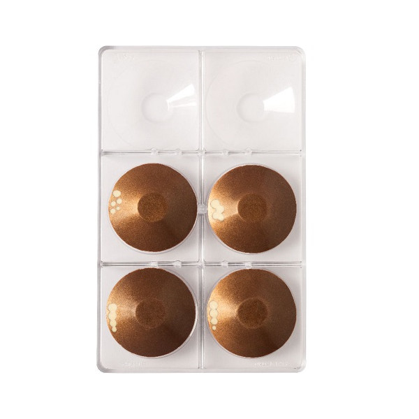 Stampo Cioccolato Piatto Tondo Piccolo di diametro 7,5 cm x h 1,5 cm in policarbonato da Decora