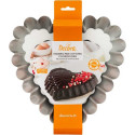 Stampo Cuore decorato in acciaio antiaderente diametro 24 cm, altezza 5 cm da Decora