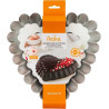 Stampo Cuore decorato in acciaio antiaderente diametro 24 cm, altezza 5 cm da Decora