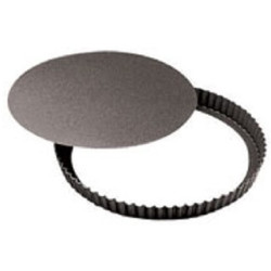 Forma Crostata Tonda Fondo Mobile diametro 28 cm in metallo anodizzato da Paderno