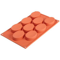 Stampo Medium Ovals SF018 da Silikomart o stampo in silicone 9 monoporzioni Ovali medie 4,4 x 5 h 2 cm