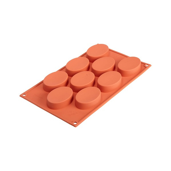 Stampo Medium Ovals SF018 da Silikomart o stampo in silicone 9 monoporzioni Ovali medie 4,4 x 5 h 2 cm