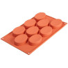 Stampo Medium Ovals SF018 da Silikomart o stampo in silicone 9 monoporzioni Ovali medie 4,4 x 5 h 2 cm